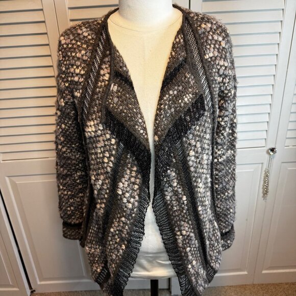 DIKTONS BARCELONA WOMENS MEDIUM MERINO WOOL ALPACA OPEN FRONT CARDIGAN - Picture 2 of 9